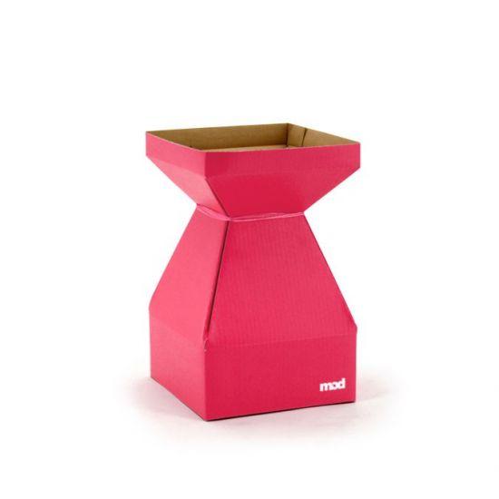 MOD Square Vase - Small 14sq x 22cm - 10pk - Hot Pink