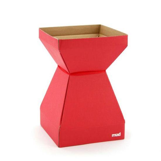 MOD Square Vase - Medium 17.5sq x 27H cm - 10pk - Red