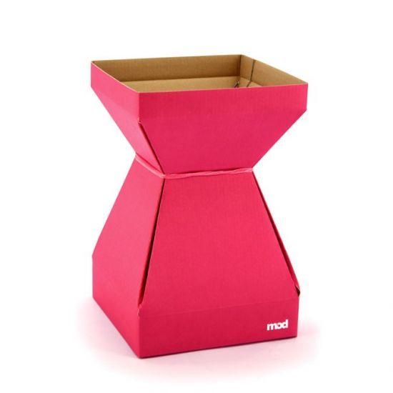 MOD Square Vase - Medium 17.5sq x 27H cm - 10pk - Hot Pink