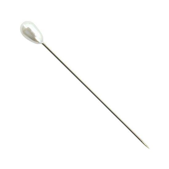 Pear Shape Corsage Pin 55mm Pk/144 - Pearl