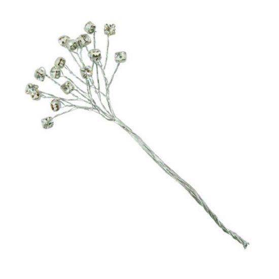 Diamante Spray 5mm Pack of 5 Bunches - Clear/Silver