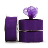 Organza Ribbon, Woven Edge - Purple