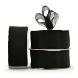 Organza Ribbon, Woven Edge - Black